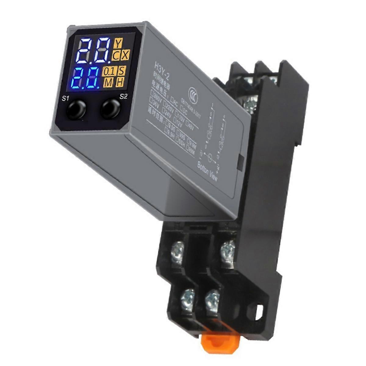 LCD Display Delay Relay Power-on Delay Controller Electronic Delay Timer Relay with Base Socket DC12V