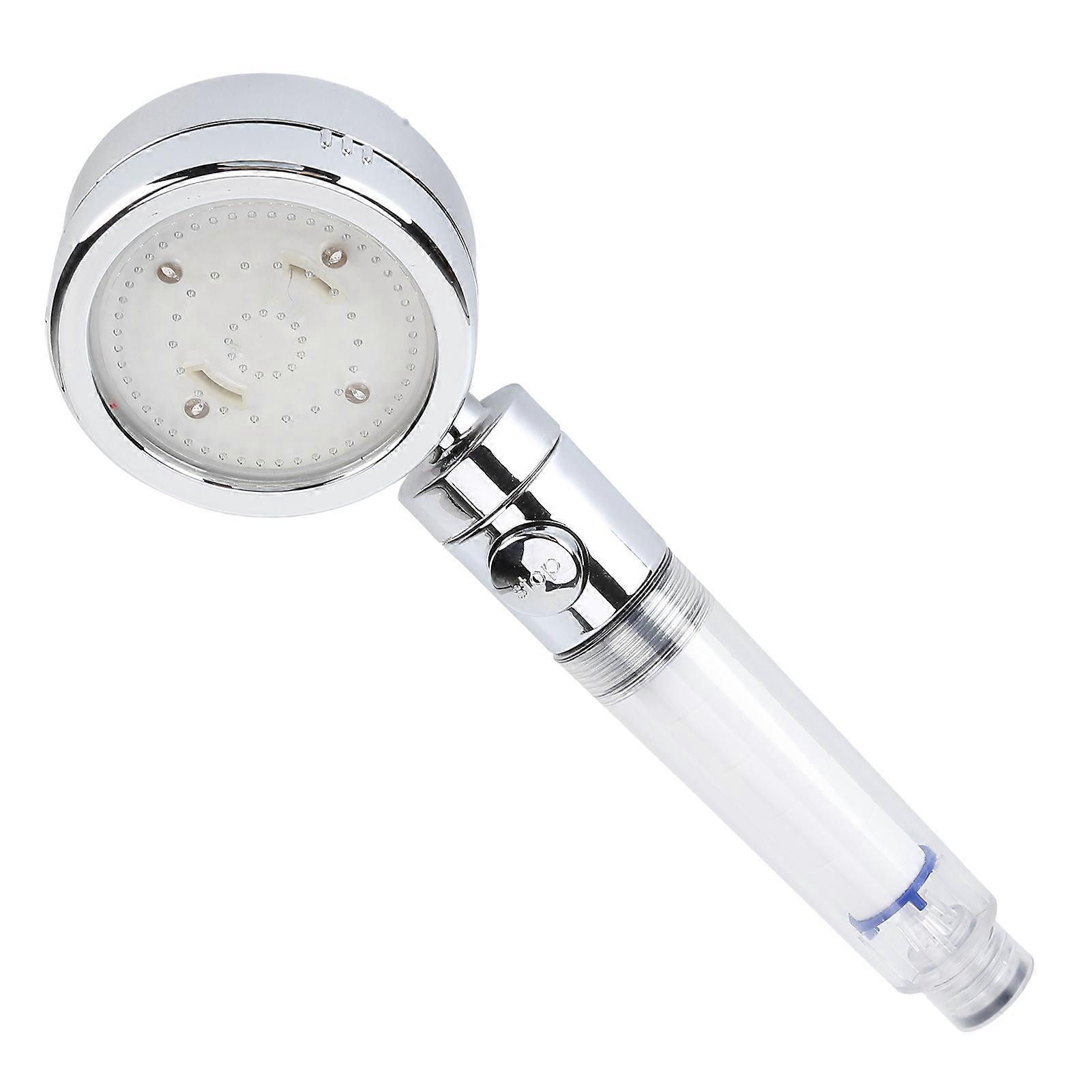 LED Shower Head with Filter, Temp Control, Colorful Flash, 279g