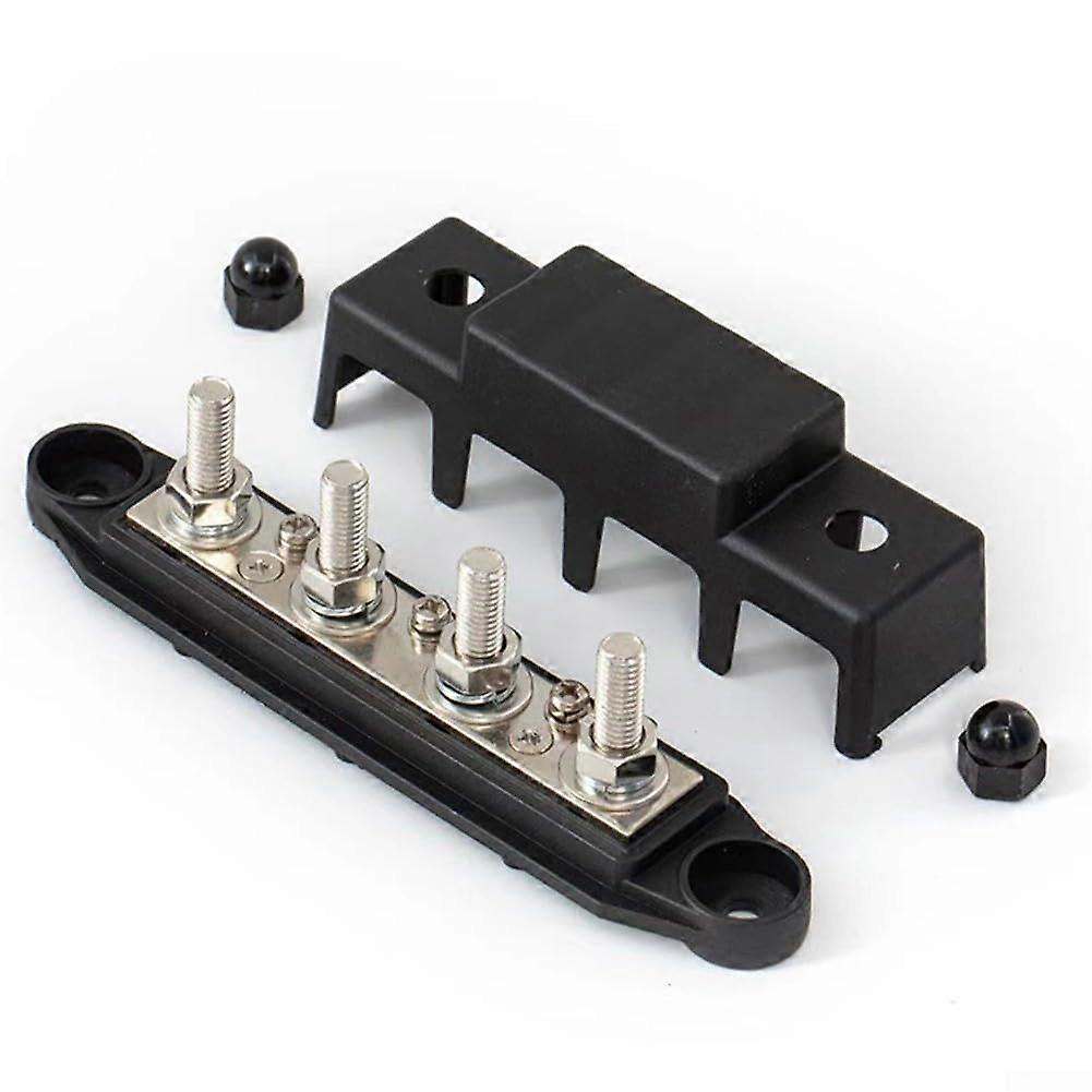 12V Power Distribution Block 250A Black M10 Terminal Studs Automotive Marine Solar Applications