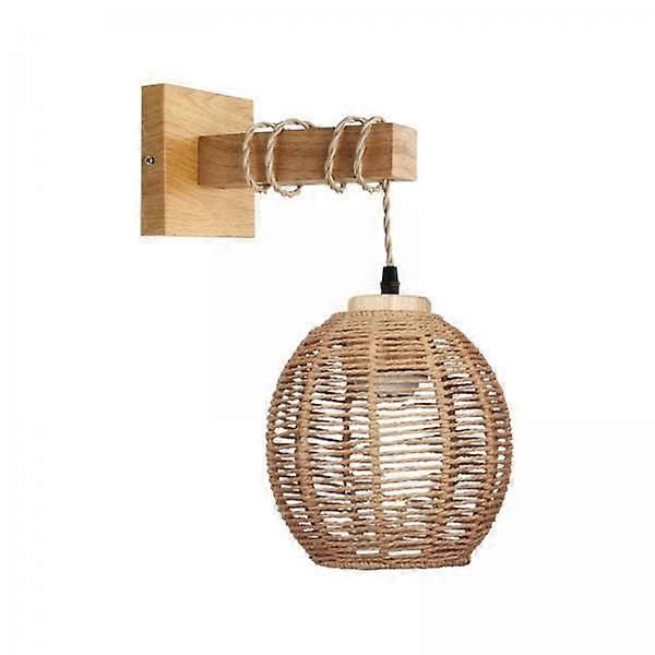 Wall Sconces 2-Pack Rattan Wall Lamp With Handwoven Lampshade E26/E27 Base Ceiling Bedside Bedroom Lighting