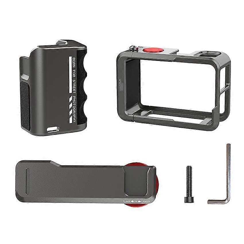 for DJI Action3/4/5Pro Camera Street Photography Set Handle Full Metal Component Sports Camera Rabbit Cage Accessories (Regular Model)
