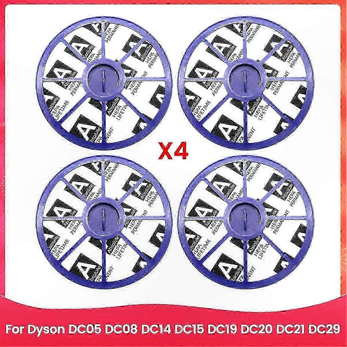 4-Pack HEPA Filters for Select Upright Vacuum Cleaners, Compatible with Multiple Models