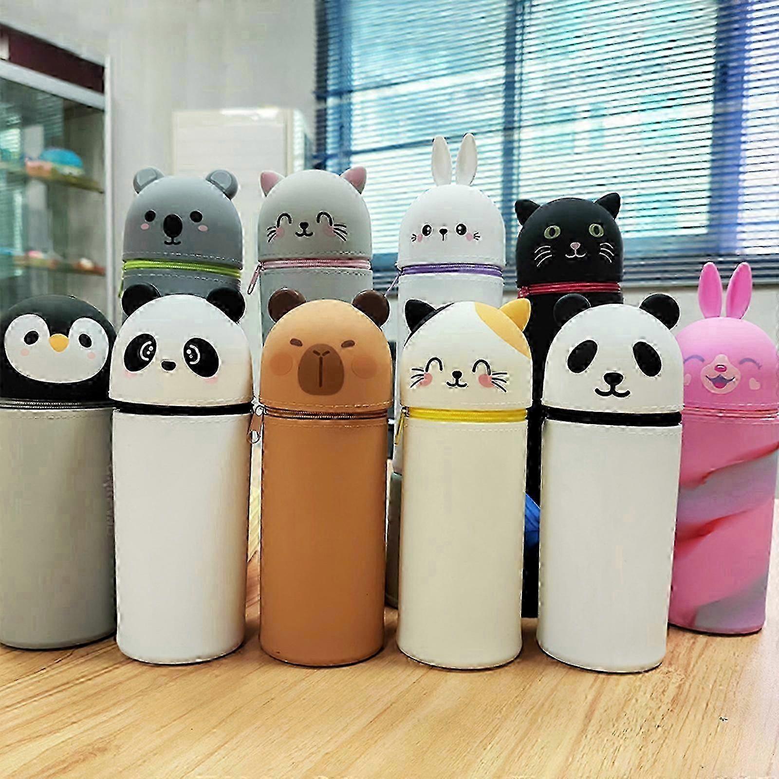 Large Capacity Silicone Pencil Case with Telescoping Design Soft Pen Pouch for School and Office Use