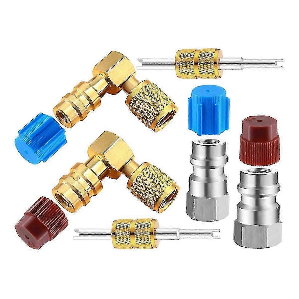 R12 to R134A AC Fitting Conversion Adapter Kit, Quick Coupler Valve
