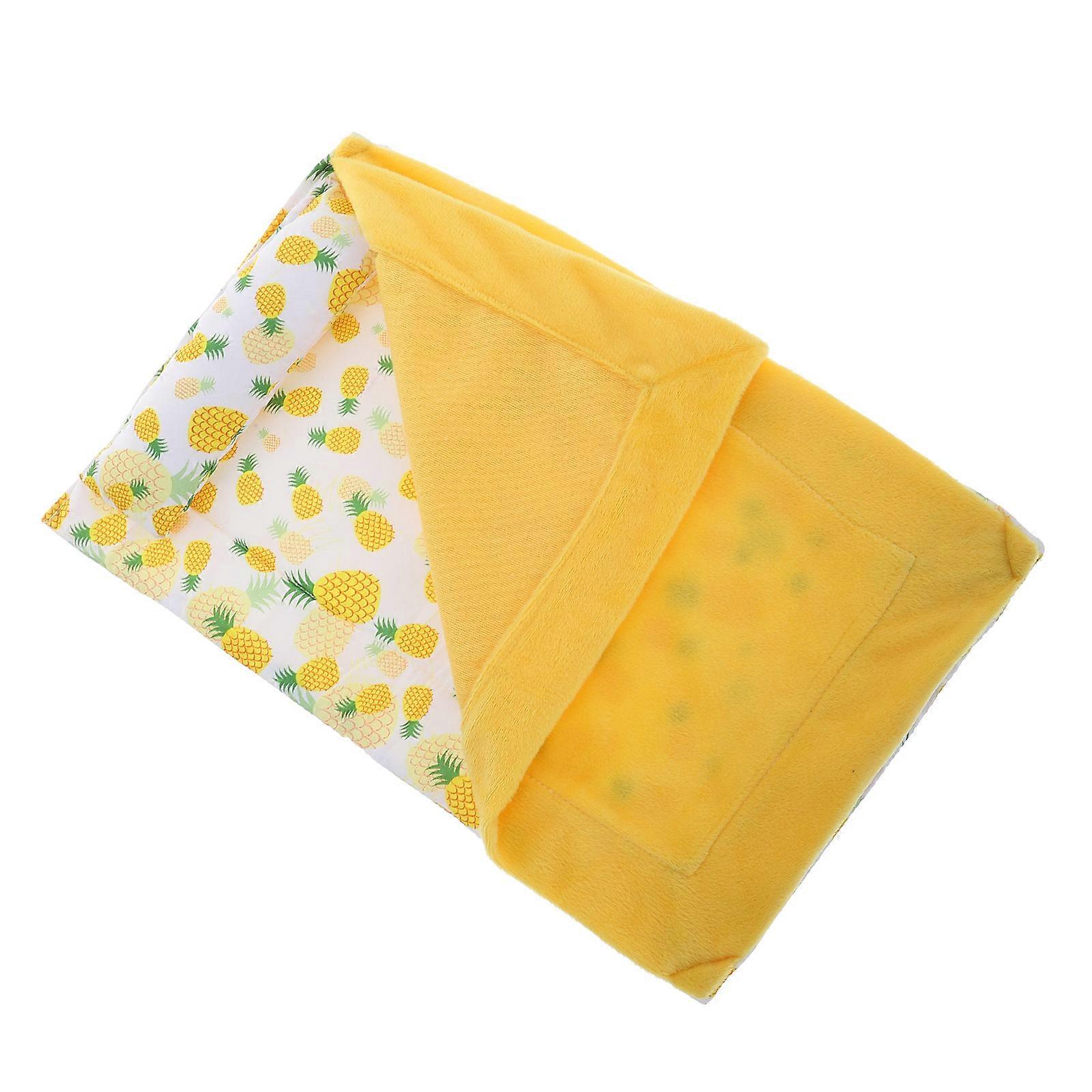 Comfortable Reptile Bed with Pillow for Lizard Resting Cushion Yellow