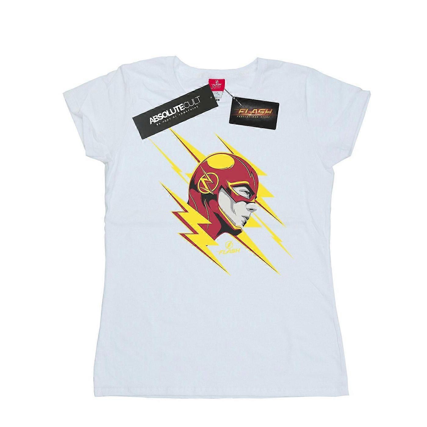 Camiseta de Algodão com Retrato de Relâmpago The Flash da DC Comics para Mulheres/Senhoras