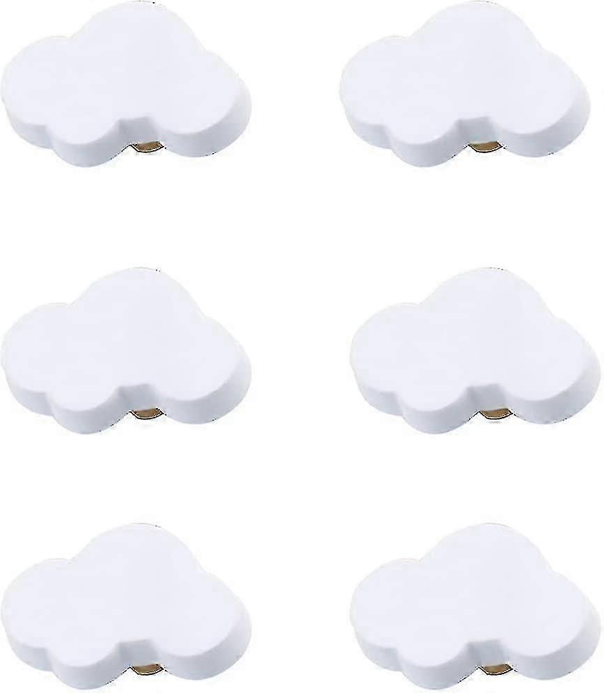 Cartoon Shaped Soft Rubber Drawer Knobs, Set of 6, for Kids, Cupboards, Toys, Bookshelf, Cloud Design