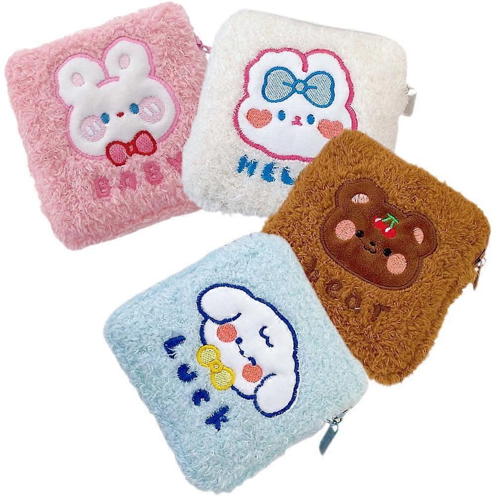 Sanitary Napkin Storage Bag for Home Use with 4Pcs Portable Plush Bags