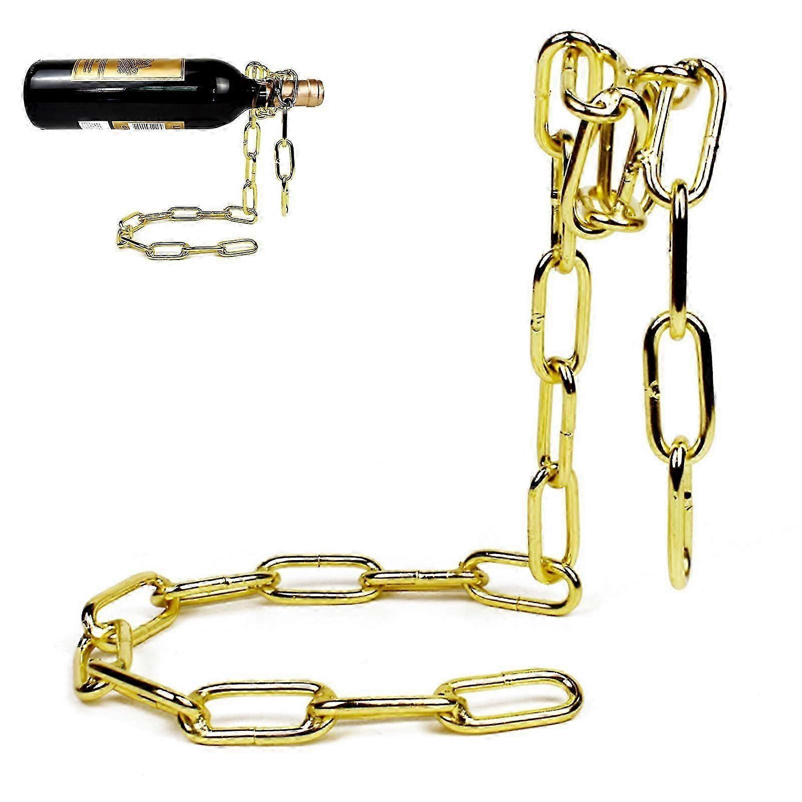 Wine Bottle Holder Floating Steel Chain Wine Bottle Rack Creative Wine Holder