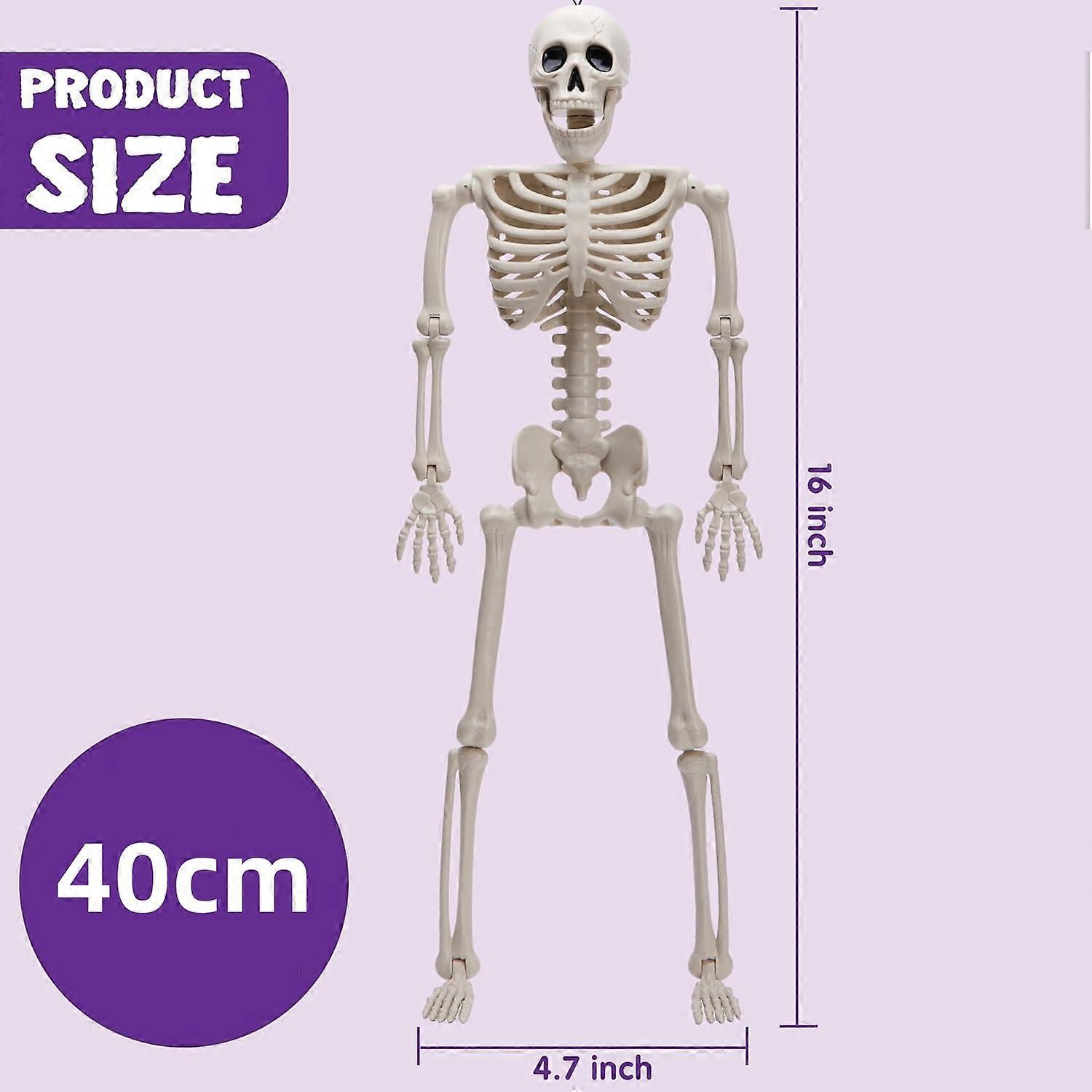 Halloween Outdoor Skeleton Plastic Posable Skeleton with Movable Joints Small Hanging Skeletons for Haunted House Graveyard Prop
