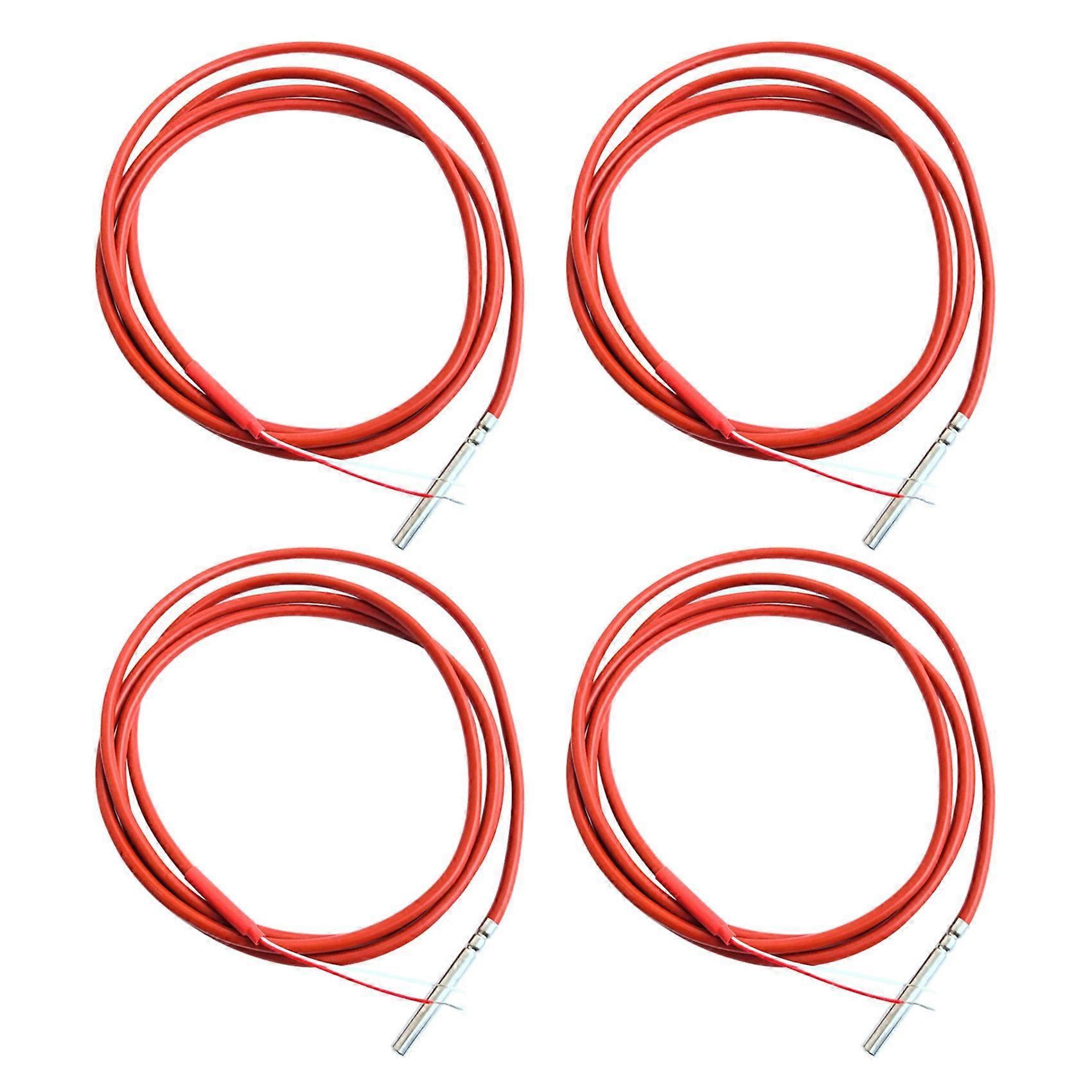 4X 2 Wire PT1000 Temperature Sensor Thermistor Silicone Gel Coated 1.5Meters Probe 45mm x 5mm -50-18