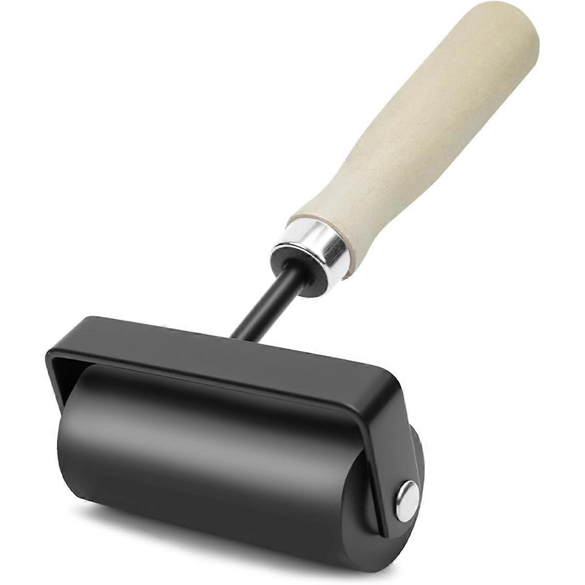 Brayer Rollers for Crafting, Brayer Roller for Printmaking, Wooden Handle -Rubber Glue Roller for I