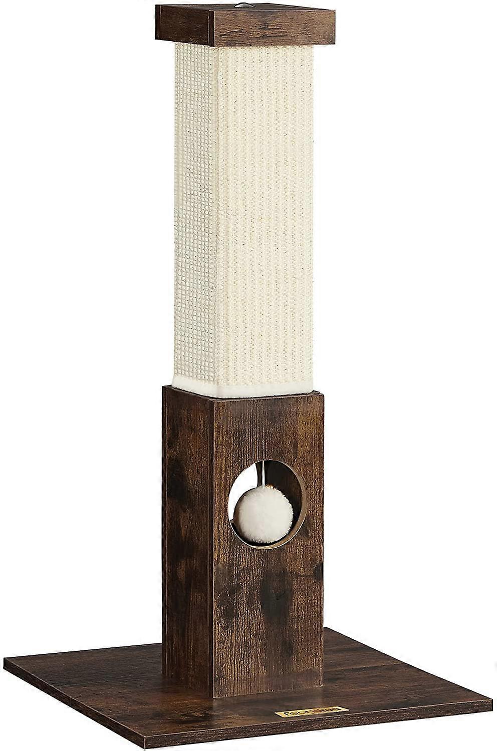 Cat Scratching Post, Cat Scratcher for Indoor Cats, 28.7 Inches Tall, Furniture Scratching Deterrent Sisal Scratch Pole with Toy, Greige UPCA021G01