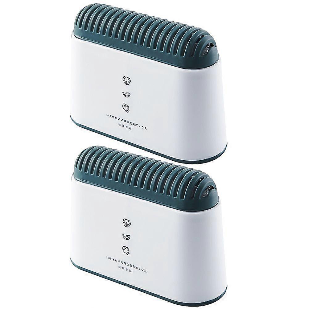 2Pcs Refrigerator Deodorant Box Activated Charcoal Deodorizer Reusable Deodorant Case Deodorization Box (White)