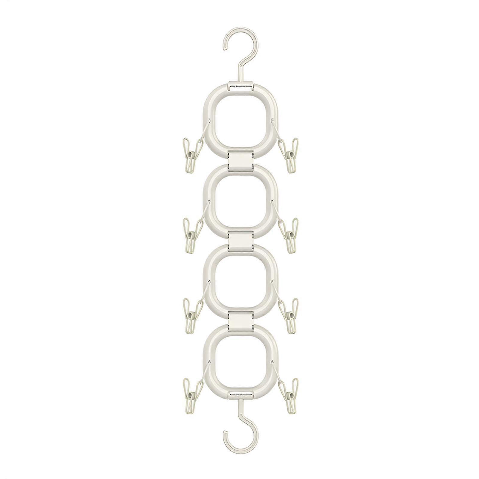 Closet Hat Organizer with 360° Rotating Hooks, Interlocking Ring Design, Space-Saving Rack for 4 Hats in Wardrobe