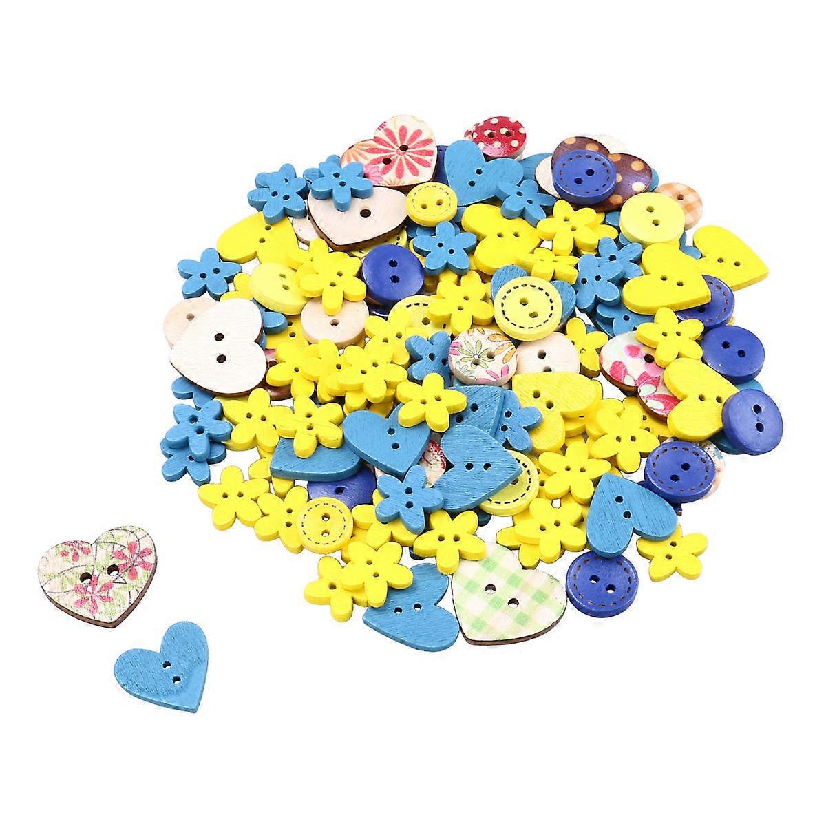 Yellow Wooden Button DIY Button for Sewing 3Pcs Pack Craft Use