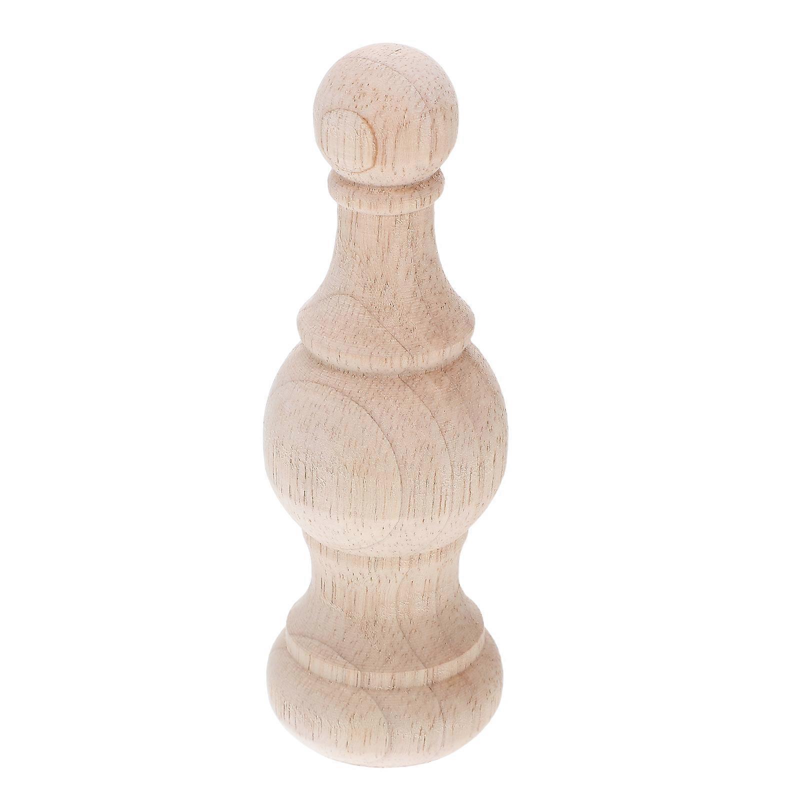 Elegant Wood Finial For Home Decor And Furniture Decoration In Khaki 5X15cm With Rounded Shape 1Pack