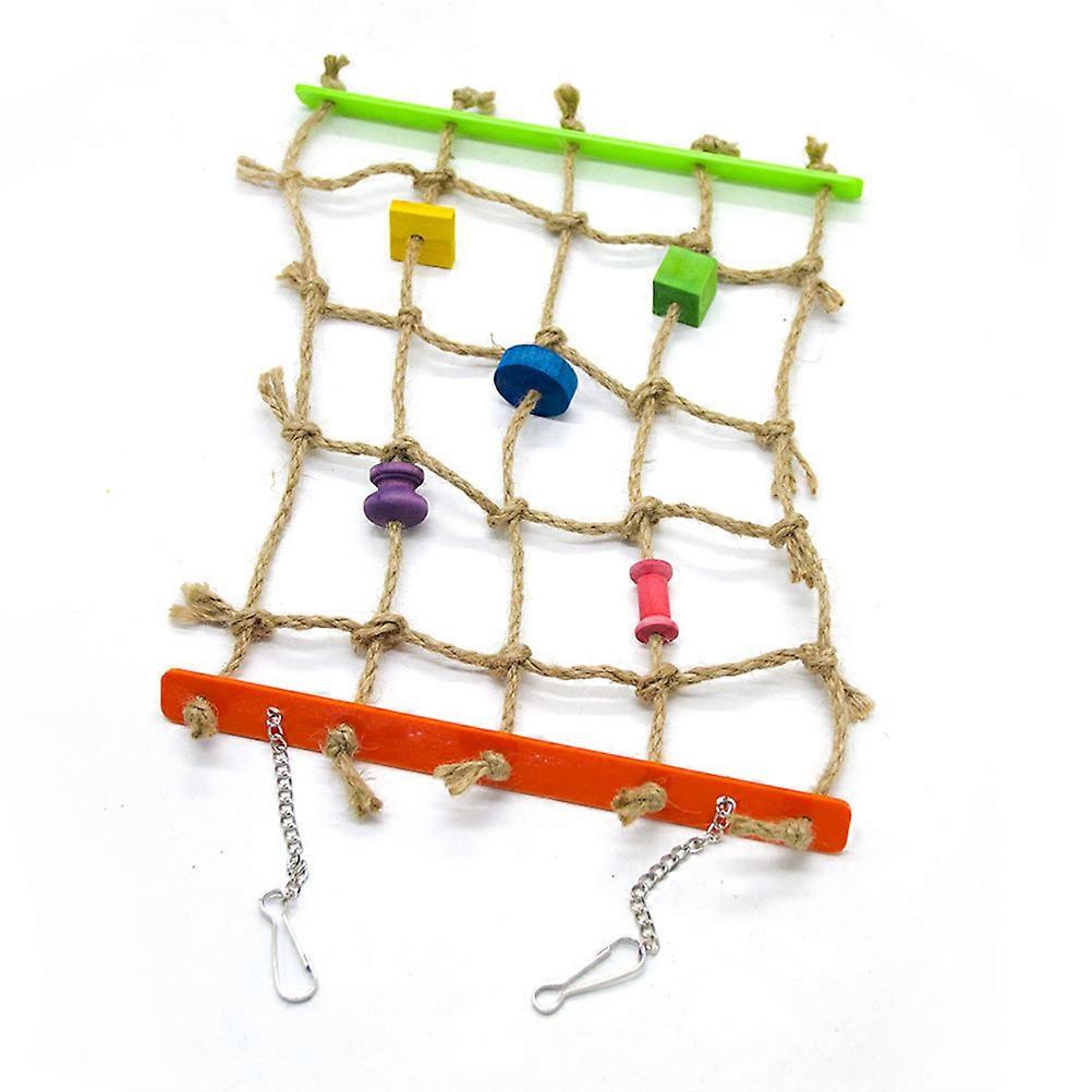Parrot Bite Toy Multi Wood Blocks for 2Pcs Rope Climbing Bird Play
