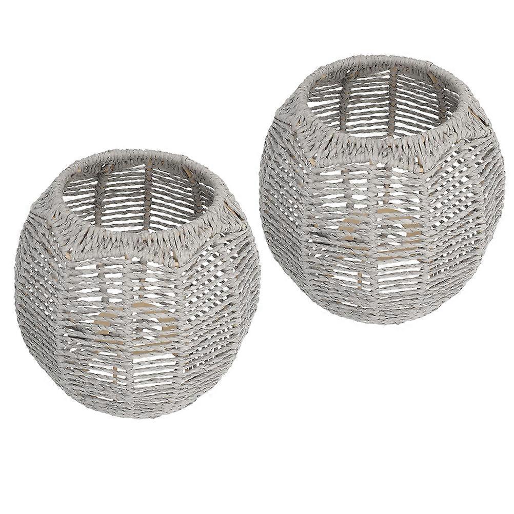 Black Woven Lampshade Pendant Light Shade for Home Use 4Pcs