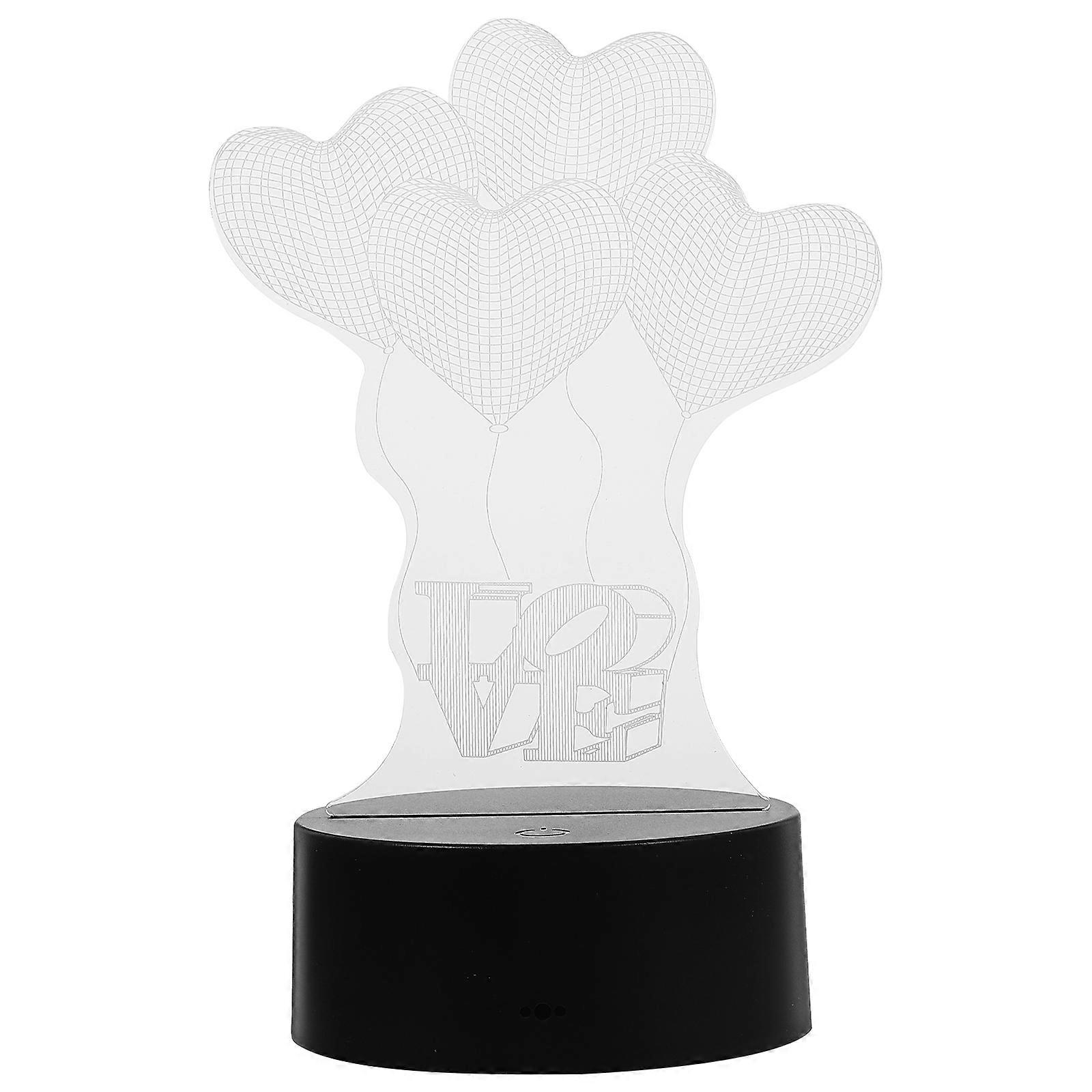 LED Illusion Lamp Heart Shape Touch-Control 2Pcs Night Light for Lighting