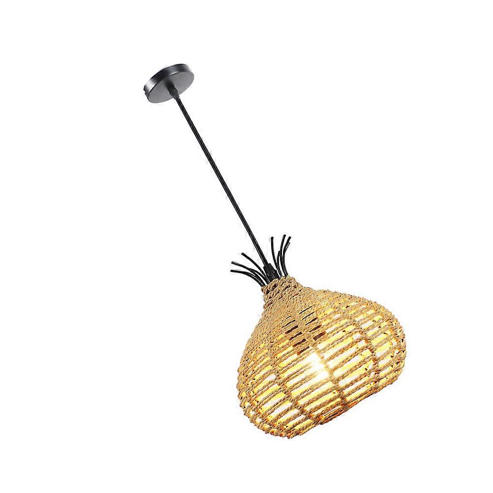 Indoor Ceiling Light 2Pcs Pastoral Style Rope Weaving Hanging Lamp
