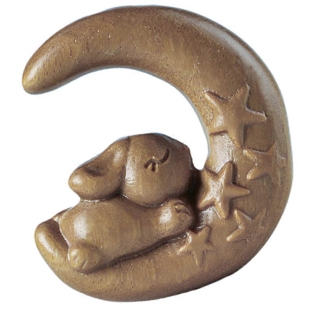 Wooden Carving Moon and Rabbit Pendant for Decoration Use 4Pcs Hanging Charm