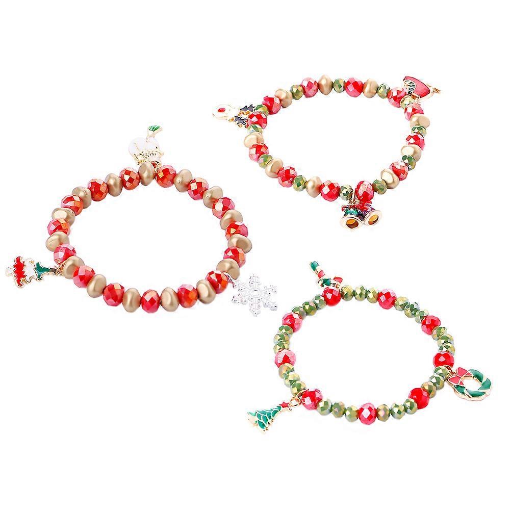 Assorted Color Christmas Bracelet Chain for Decor 6Pcs Alloy Set
