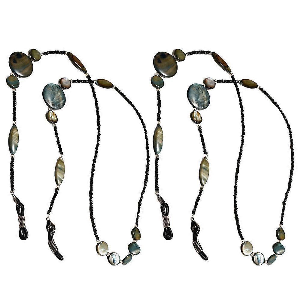 Eyeglasses String Holder Retro Beads Pendant for Sunglasses Use 4Pcs Lanyard