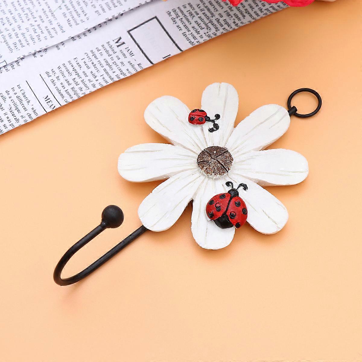 White Resin Wall Hooks Daisy Hooks for Home Decoration 12Pcs Set
