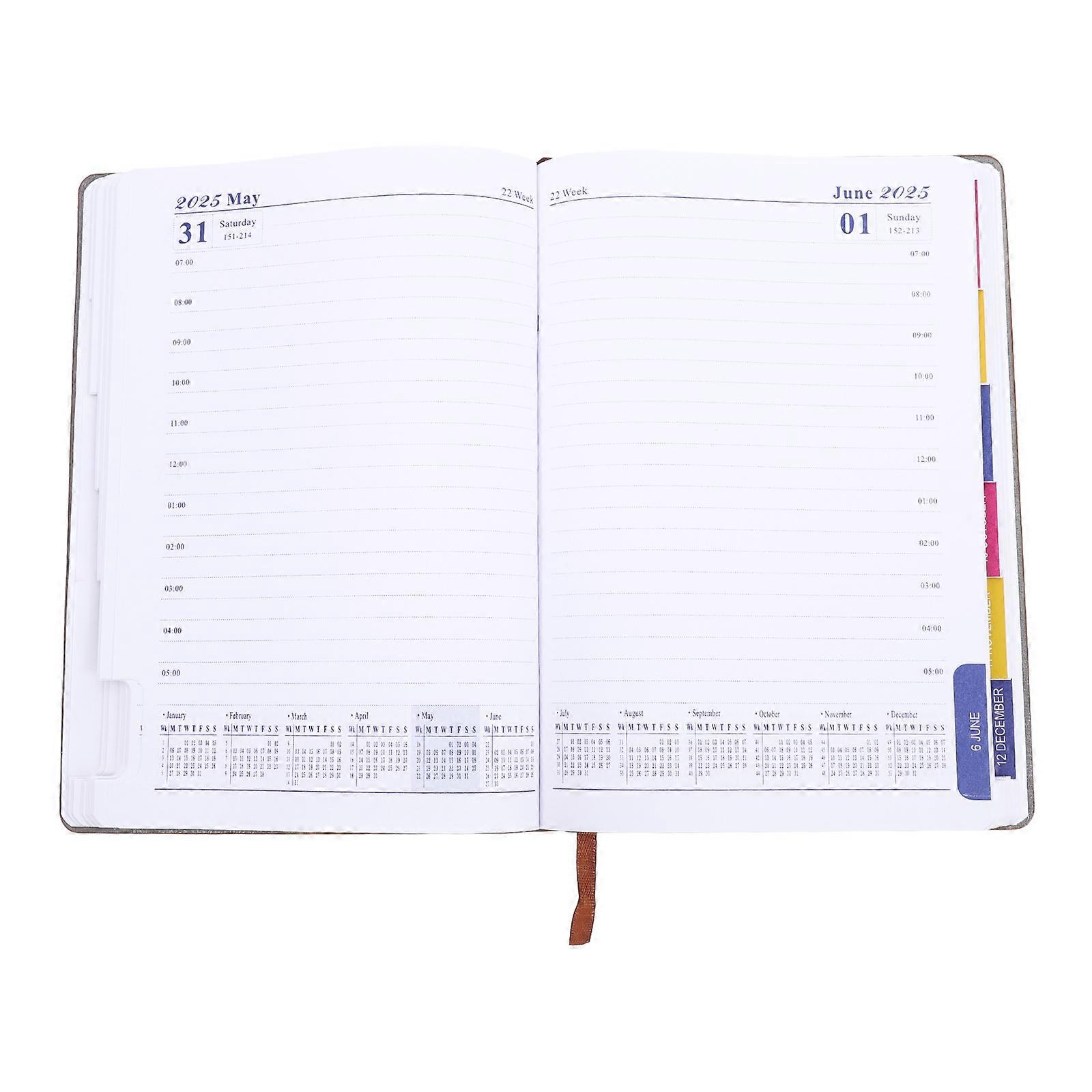 Calendar Planner Daily Planner for Task Planning 2Pcs Brown Notepad