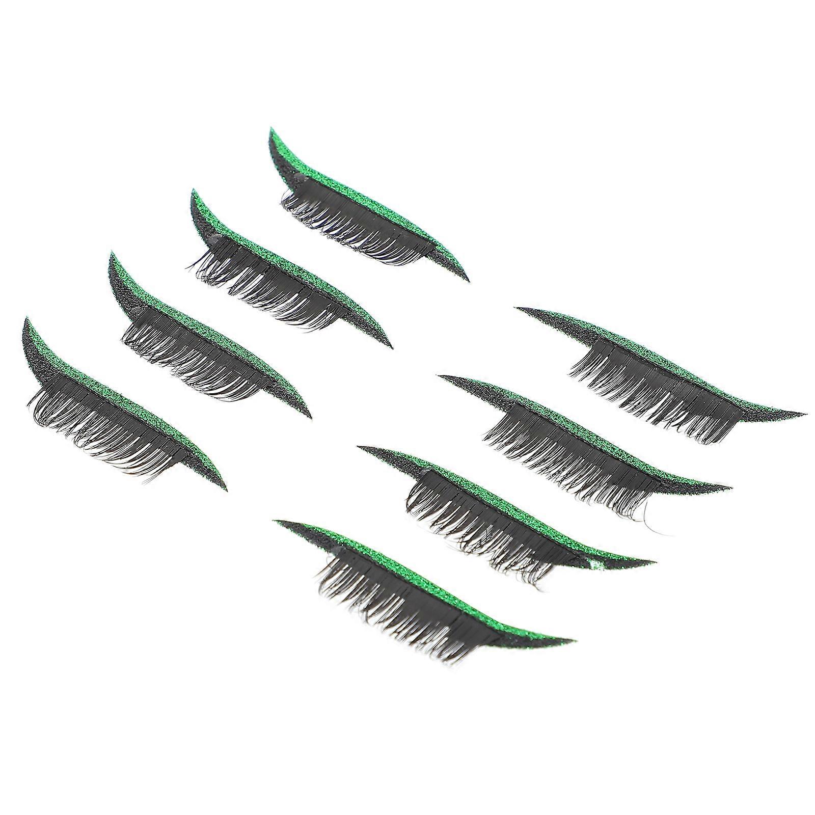 Eyeliner Sticker Eyelash Strip for Waterproof Use 4Pairs in Green