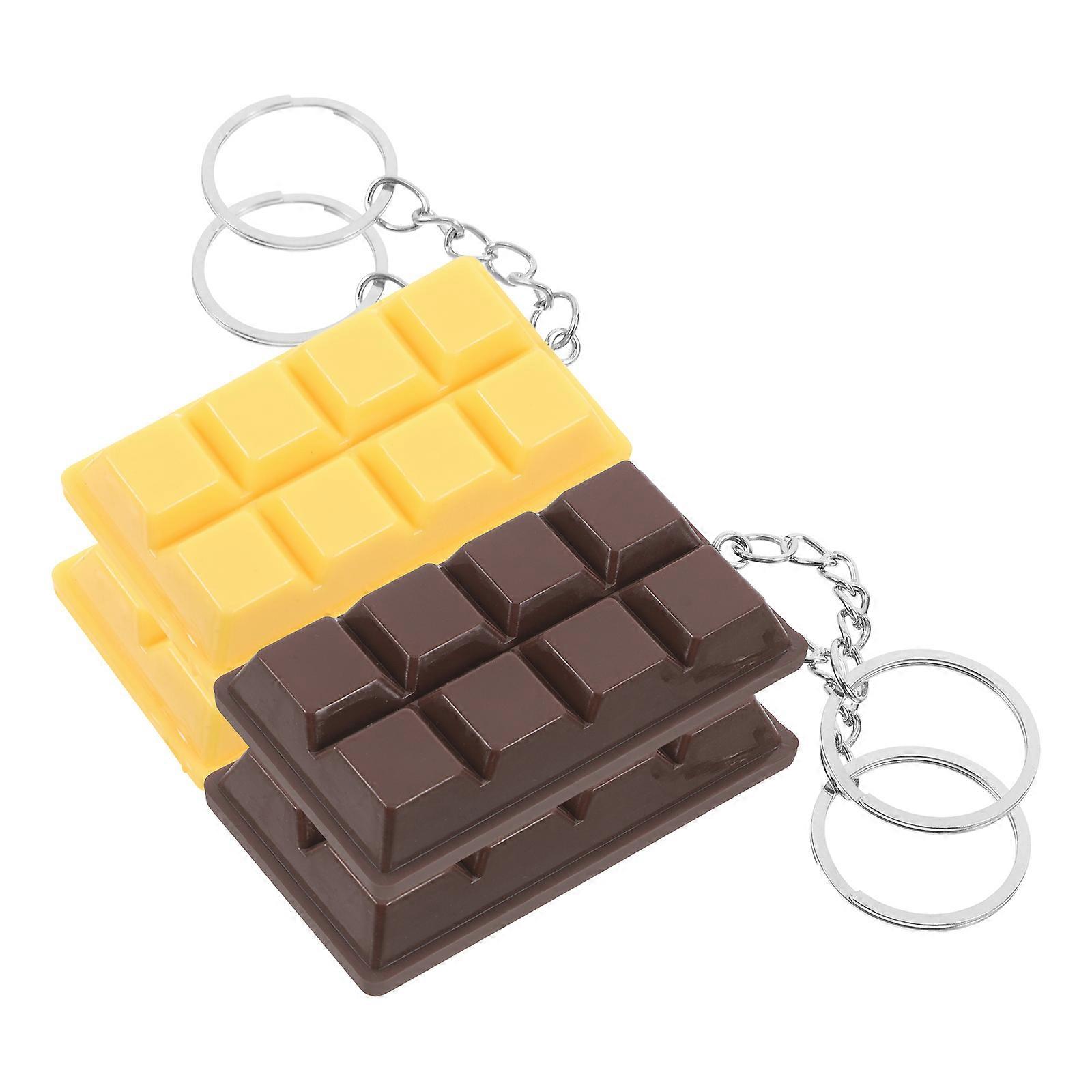 Chocolate Block Keychains For Valentine's Day Decorative Use Suitable For Men And Women 8Pcs Made Of Materials