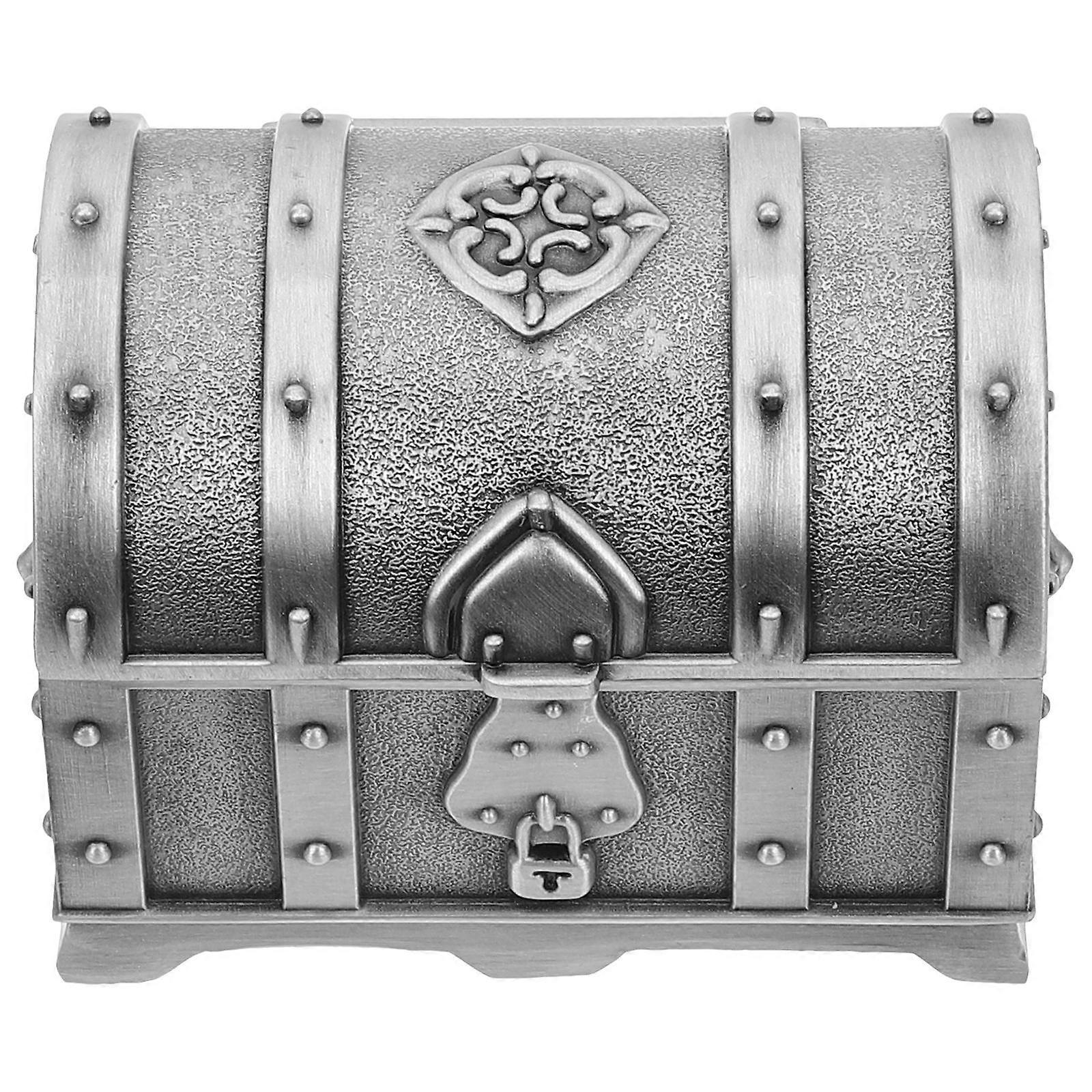 Jewelry Storage Case Silver for Ear Studs 3Pcs Vintage Metal Boxes