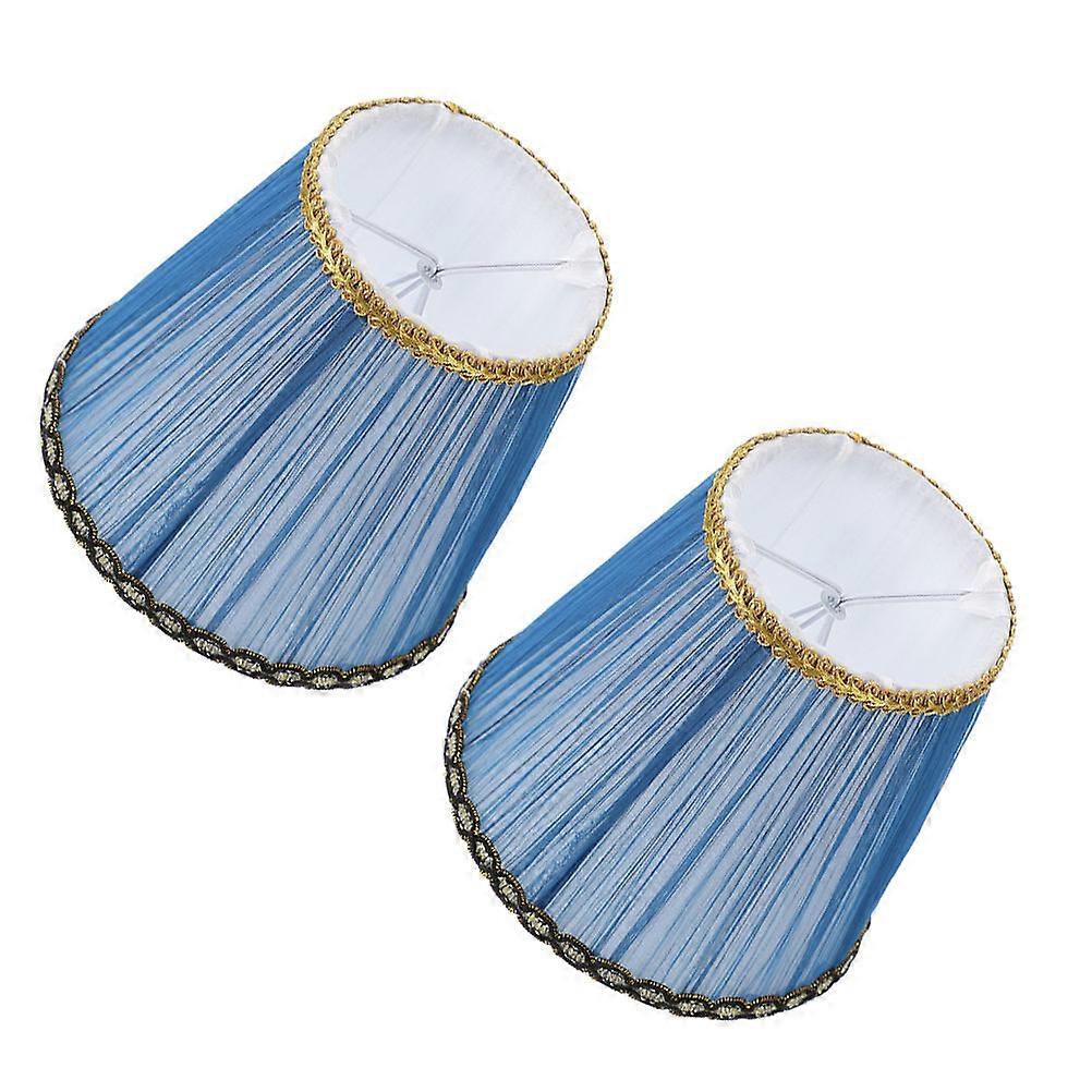 Fabric Clip on Table Lamp Shade Blue for Lamps 8Pcs Light Blocking Lampshades