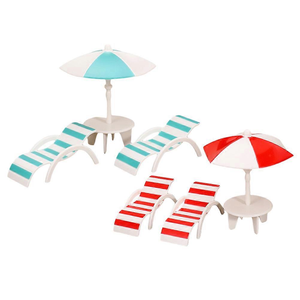 Miniature Beach Chairs Mini Dollhouse Accessories for 4Sets Display