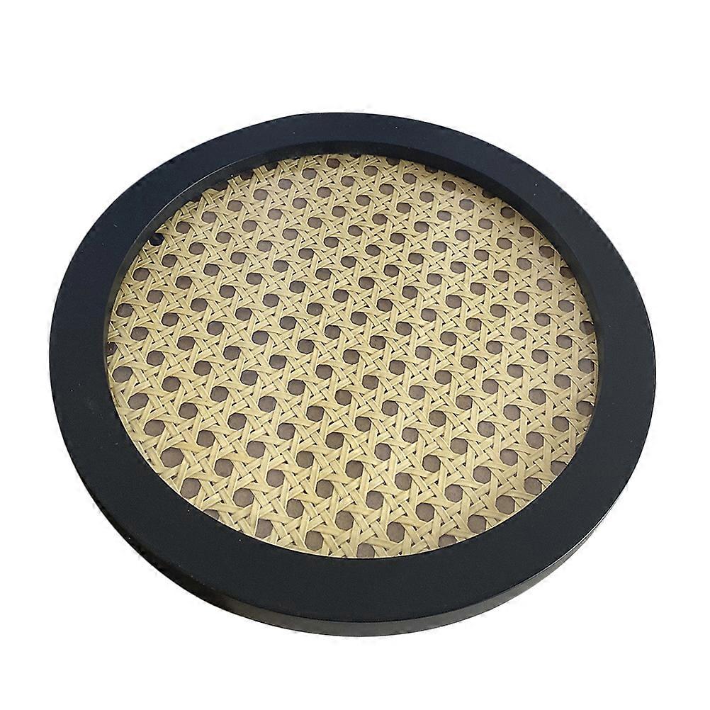 Sort vævet bakke til skrivebordspynt til madservering