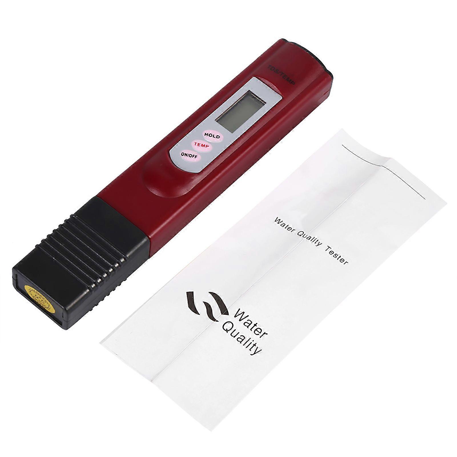 Digital LCD Water Quality Testing Pen Purity Filter TDS Meter Tester 09999 PPM Temp Red