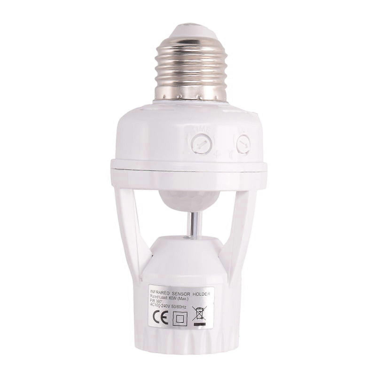 E27 LED 220V Screw Light Bulb Holder LED PIR Infrared Motion Sensor Lamp with Switch Socket Identify E27 Motion Sensor
