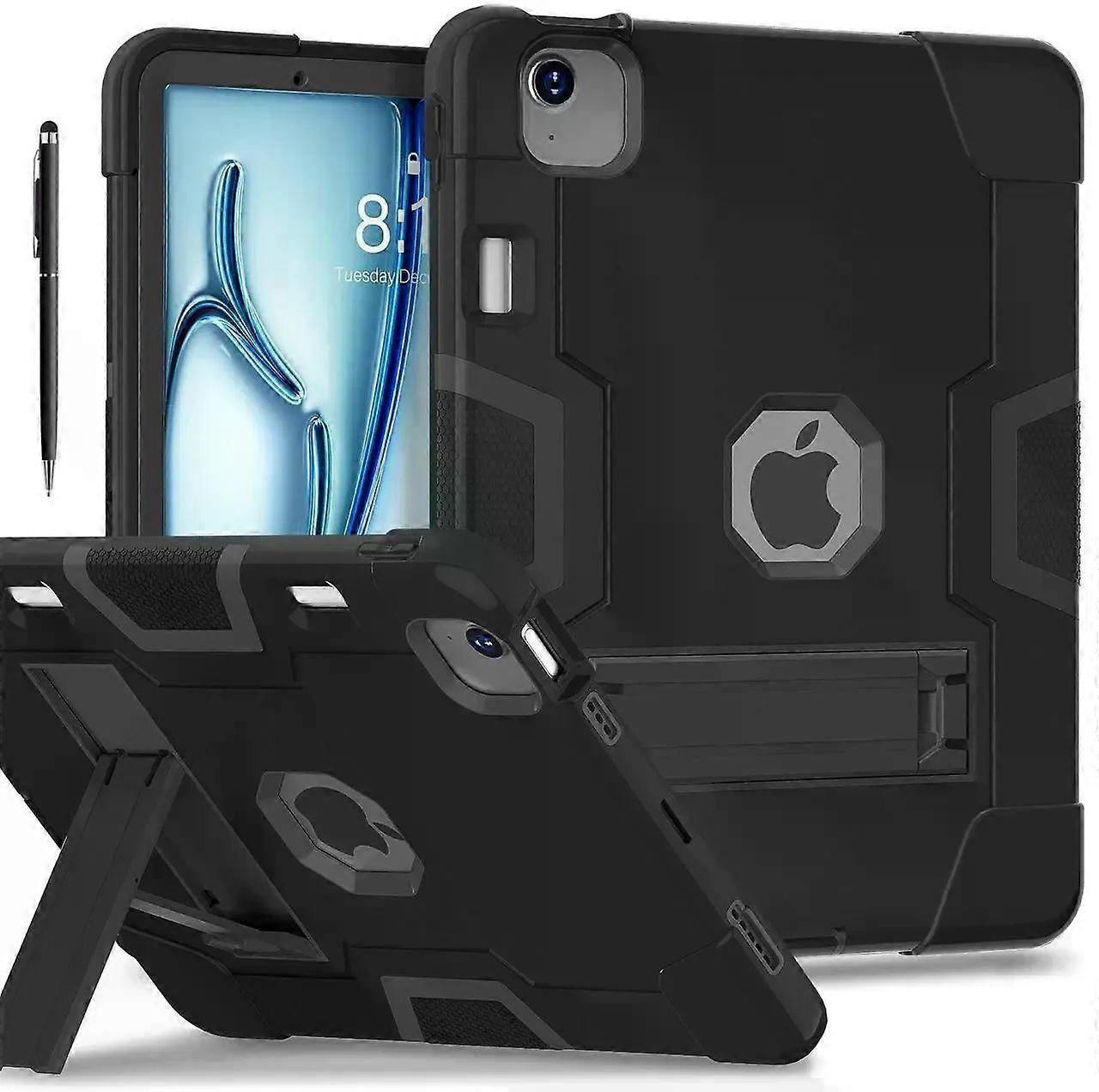 Case for iPad Air 11 inch M3 2025 / iPad Air 11 M2 2024 with Pencil Holder Heavy Duty Rugged Protective Cover with Kickstand Stylus Pen