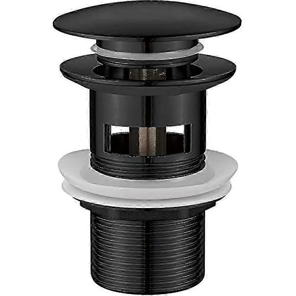 Pop Up Sink Plug Replacement, Basin Waste, Slotted Click Clack Waste With Overflow For Bathroom Sink, 1/4" Bsp, Dual Silicone Seal Washers, Chrome, Bl