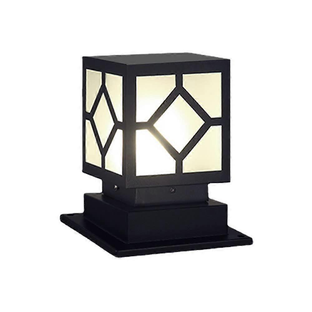 Tempered Shade Pillar Lamp Post Lights, IP65 Waterproof, E26 LED Bulb, Fence Deck Cap Light, Patio Garden Lighting