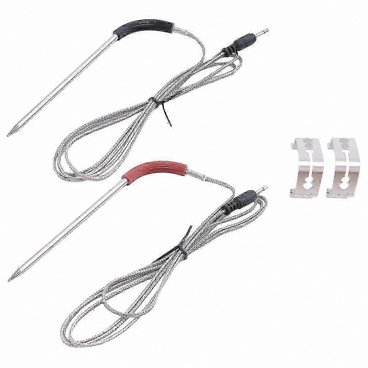 2-Pack Meat Probe for Grills and Smokers, Temperature Probe with Clip Accessory