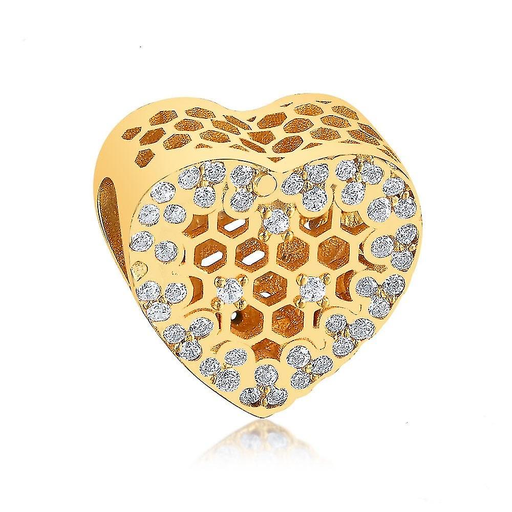 チャーム ペンダント 925 シルバービーズ ゴールドシャイン ハニカムチャーム シルバービーズ DIYジュエリーチャーム