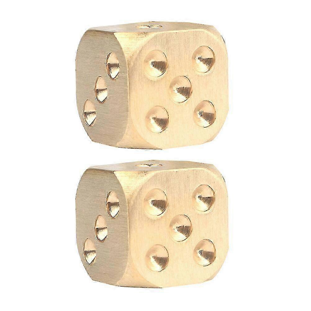 2 Pcs Role Playing Dice Game Dices Antique Finish Poker Games Dices Brass Dice Z