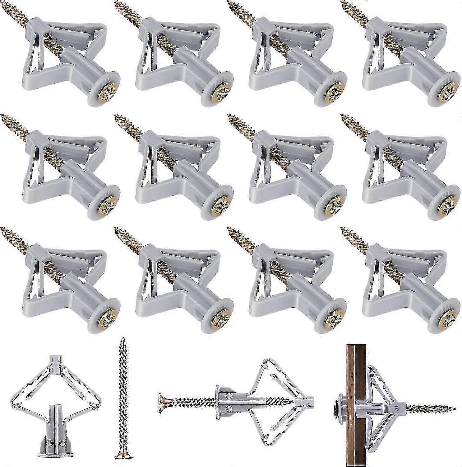 100 kpl kipsilevyn seinätulpat ja kipsilevyruuvit pyörimisenestoputkella