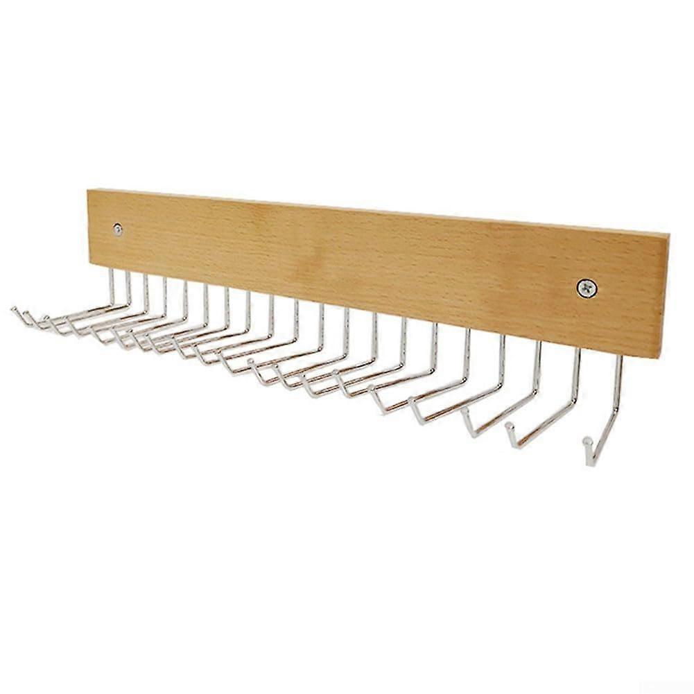 Wall Mounted Organizer Hooks Solid Beech Wood, Key, Tie, & Accessory Holder, SpaceSaving Design for Entryways & Offices