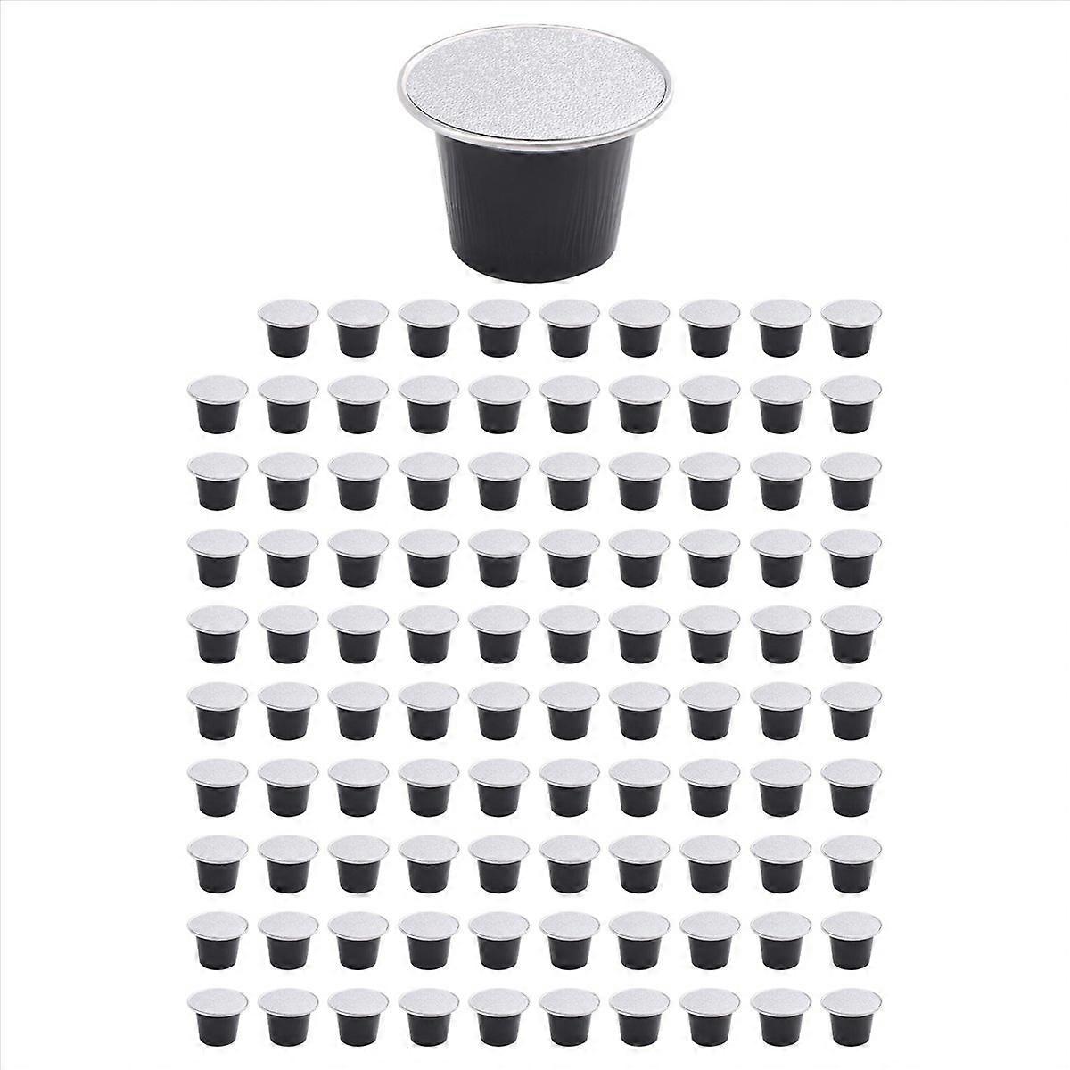 100 Sets Refillable Coffee Capsule Cup Disposable Pod for Automatic