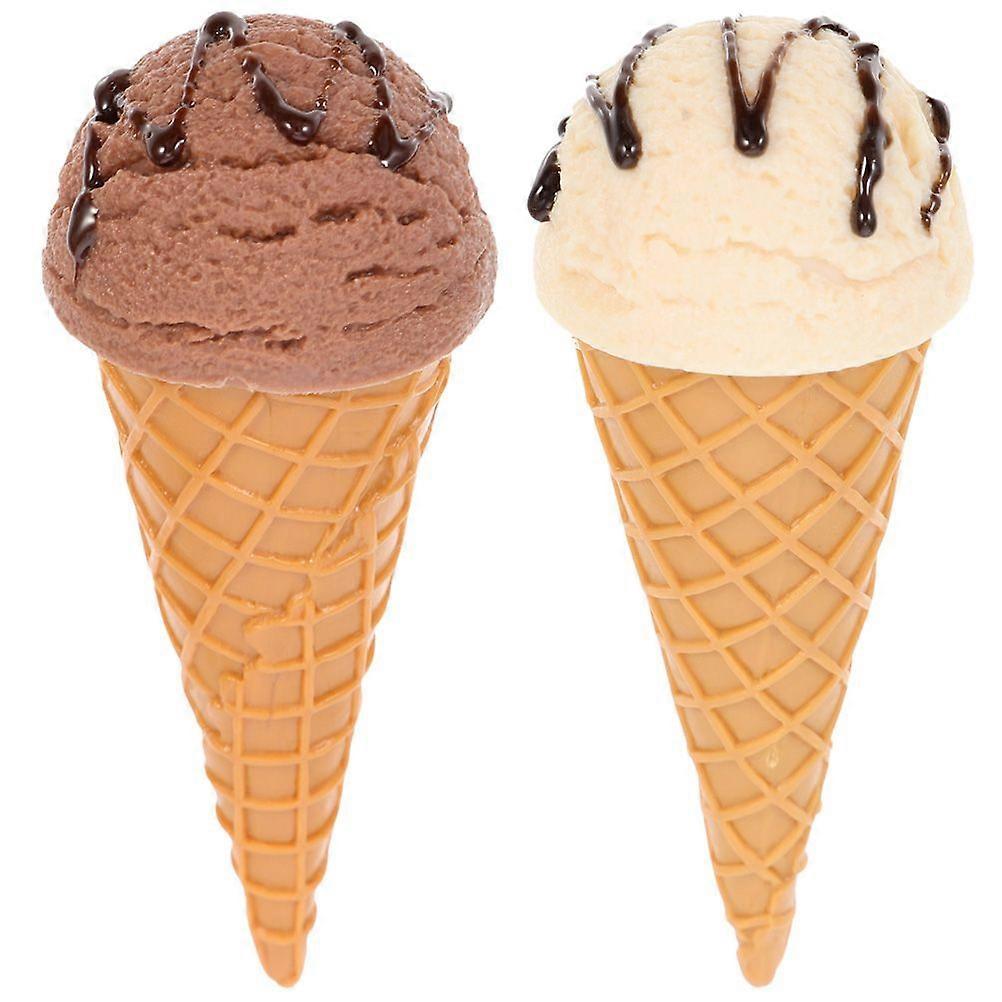 2pcs Ice Cream Model Ice Cream Cone Props Simulation Ice Cream Shop Display Prop