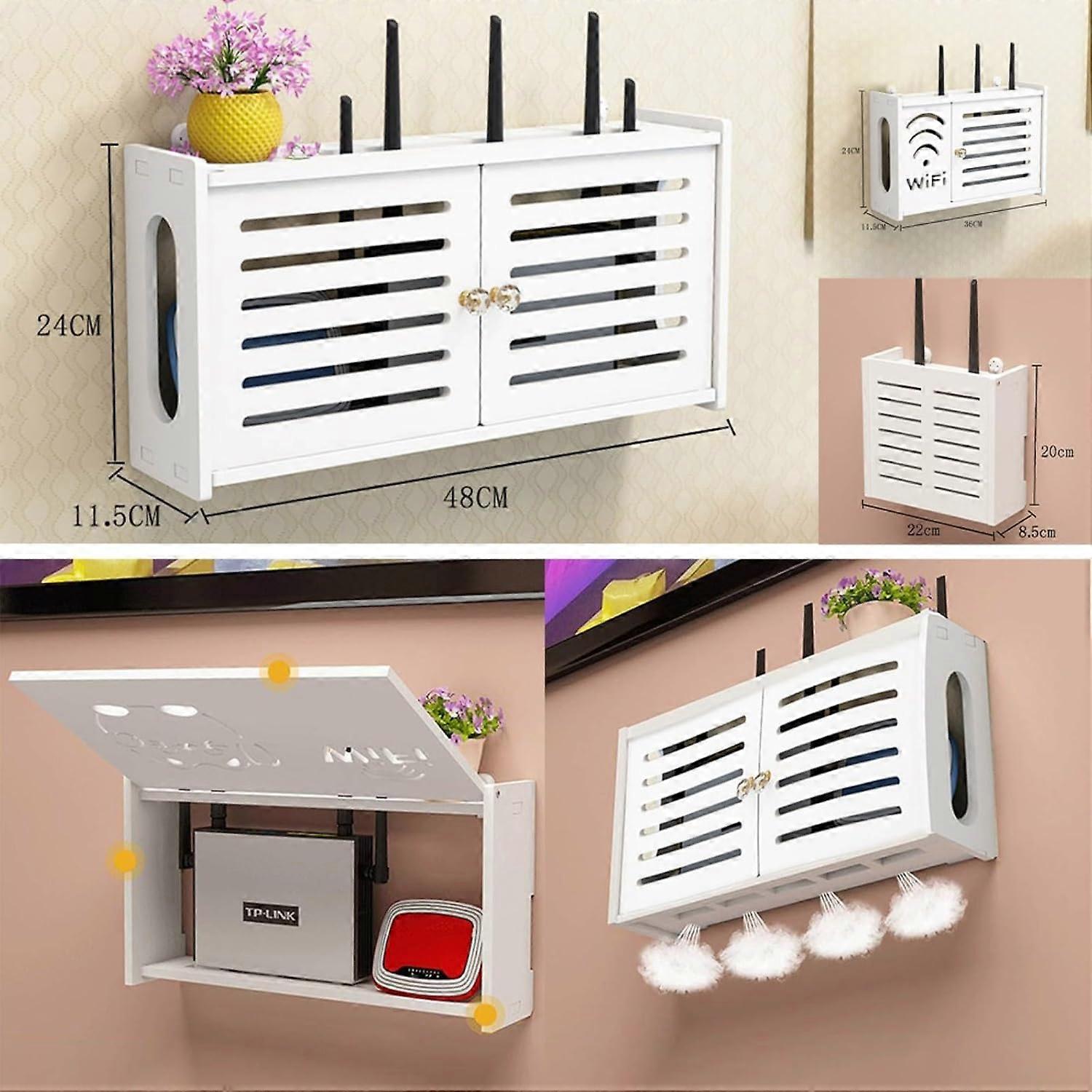 Wireless Router Storage Boxes, WallMounted WiFi Storage Box, Router ...