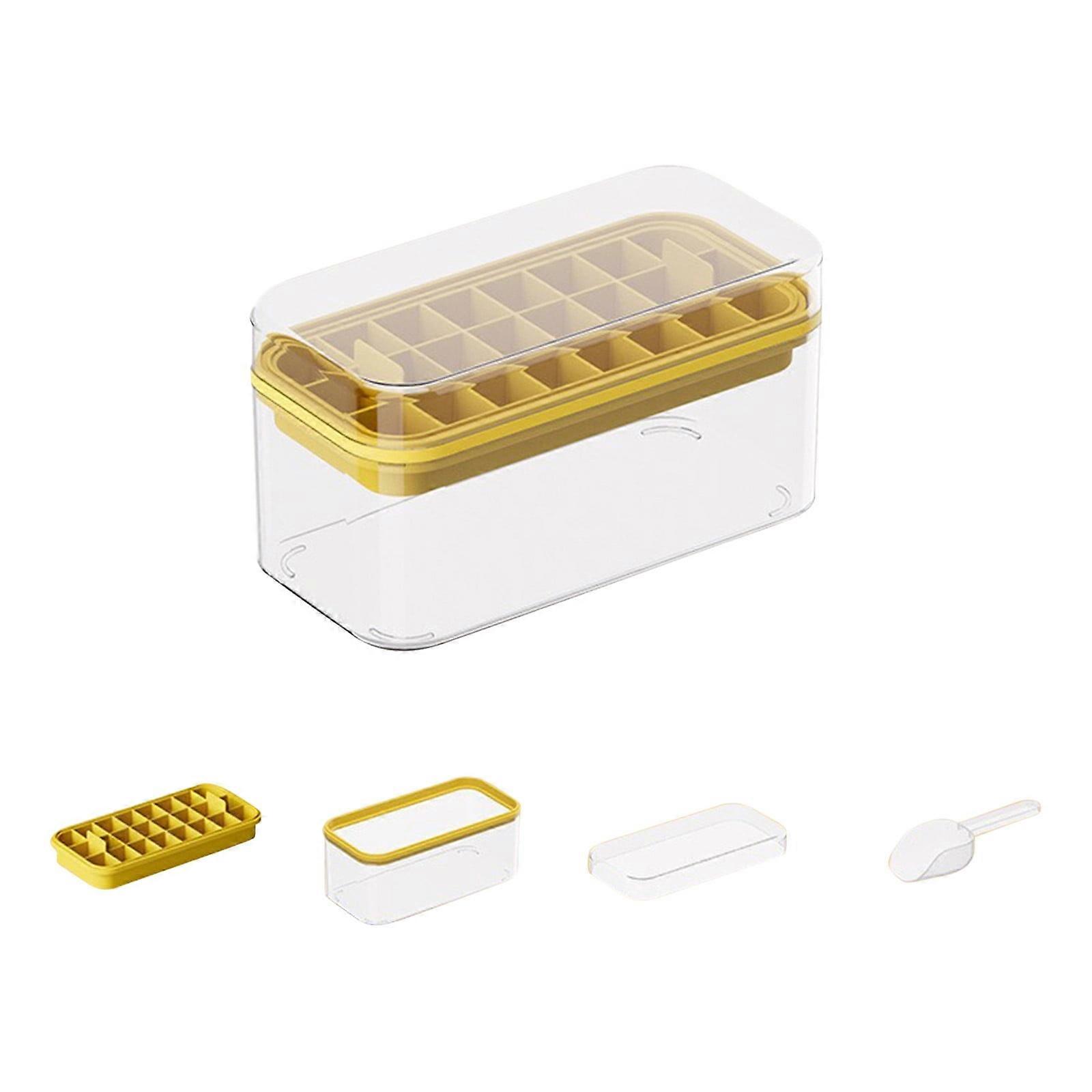 Fankiway Ice Cube Tray, Ice Tray Beer Ice Tray Large Capacity Ice Storage Box Ice Tray with Lid